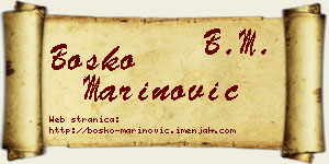 Boško Marinović vizit kartica